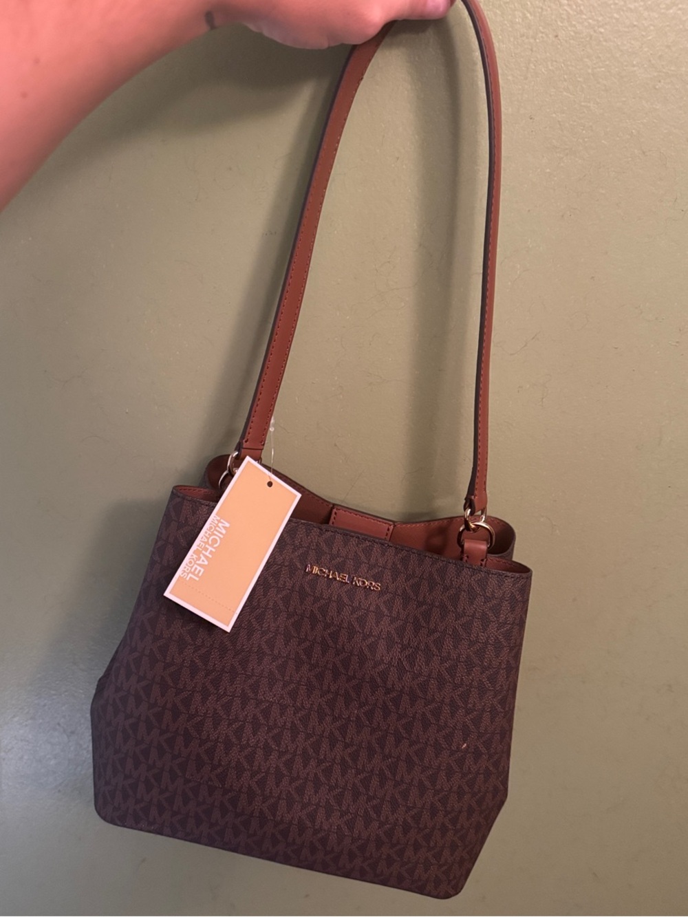 Michael Kors Brown Logo Shoulder Bag